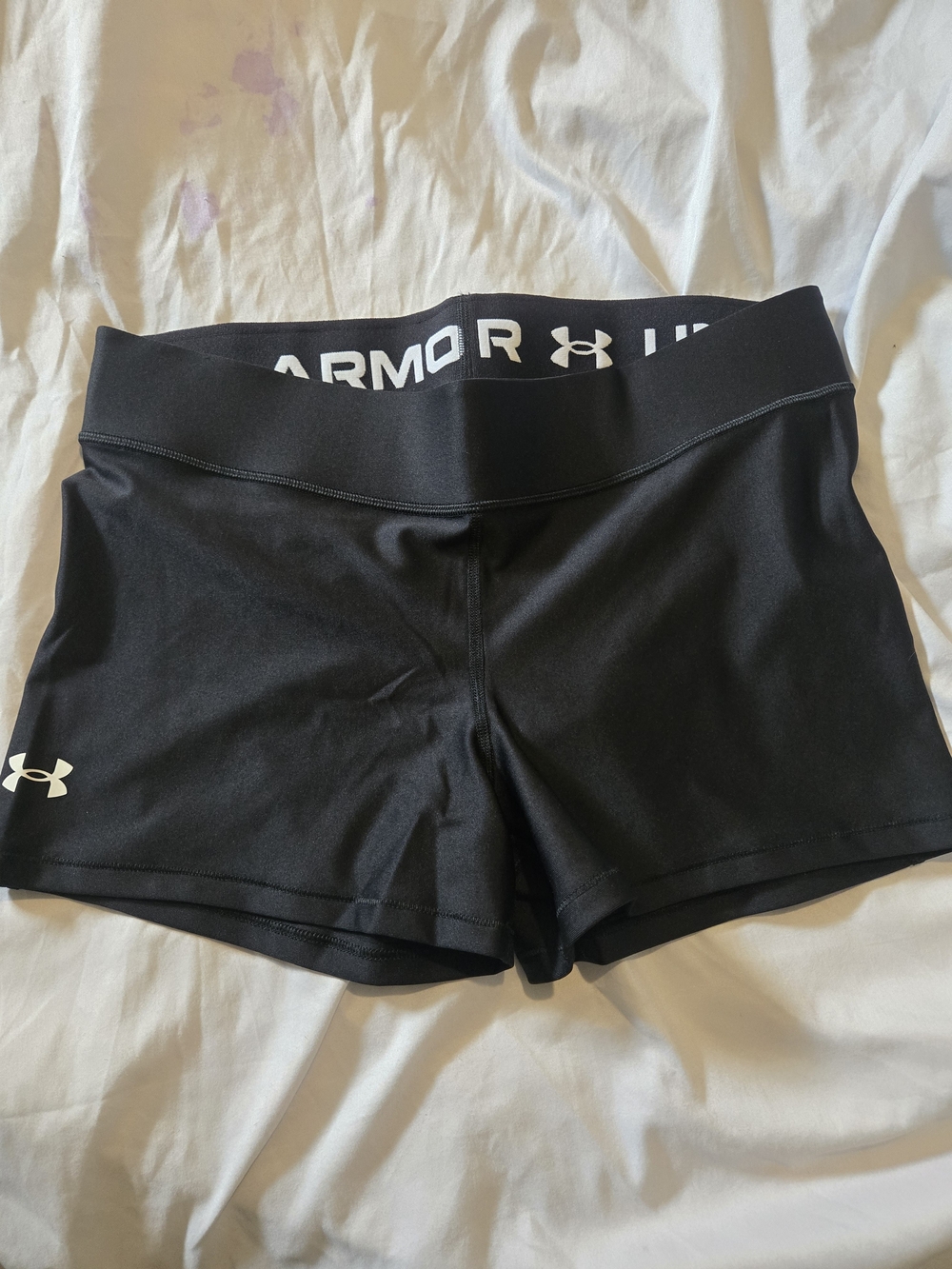 Under Armour Black Women's Athletic Compression Shorts with Logo Waistband